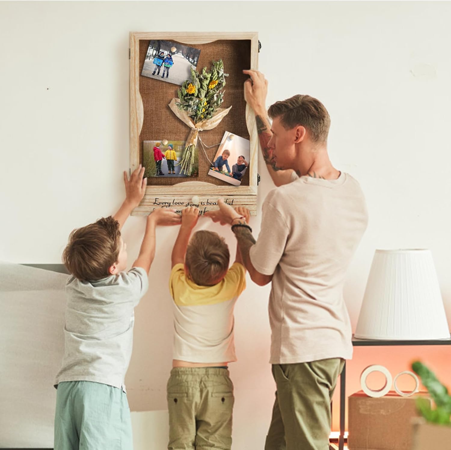 ZENFUN 11x16 Wedding Shadow Box Frame with Shelves and Drawer M95092