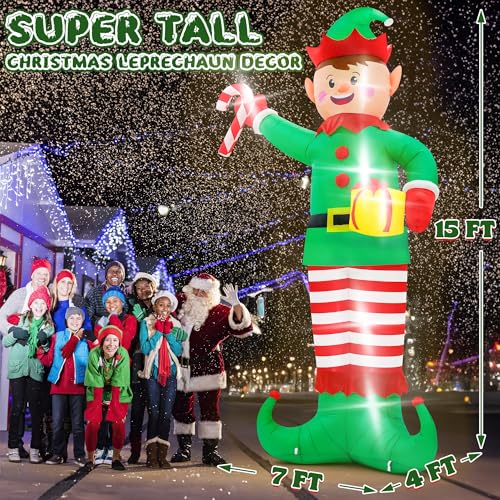 Giant Inflatable Santa Claus with LED Lights Outdoor Christmas Decorations W1618
