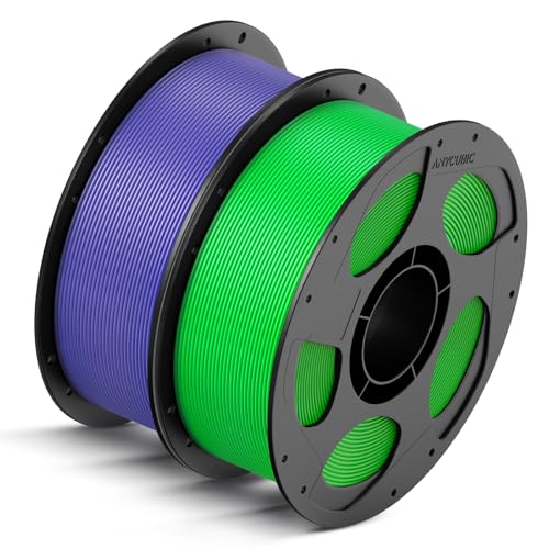 ANYCUBIC High Speed 3D Printer Filament 1.75mm Bundle, Rapid PLA, 2KG Blue + Bright Red B284