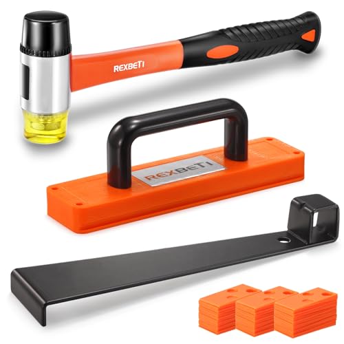REXBETI 44-Piece Laminate Wood Flooring Installation Kit with Tapping Block, Pull Bar, Mallet and Spacers U4801