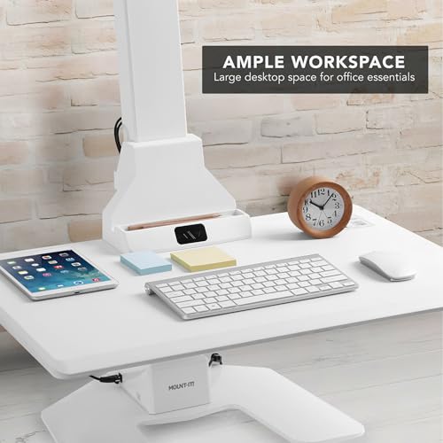 Mount-It! Electric Standing Desk Converter - Motorized Sit-Stand Desk Riser with Monitor Mount, 32" V46023