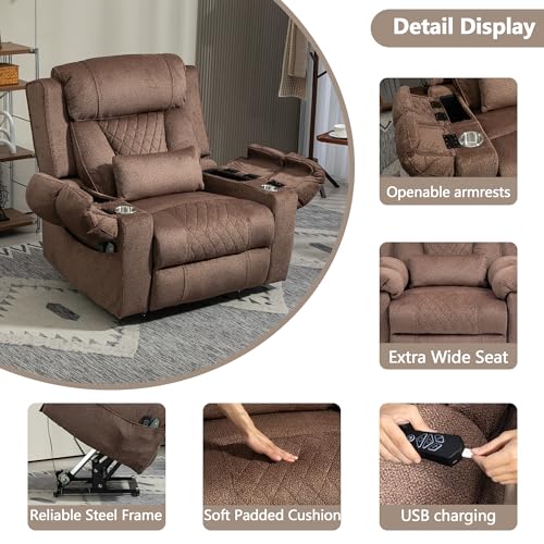 Power Lift Chair Recliner with Massage and Heat for Adults, Dual Motor H2507