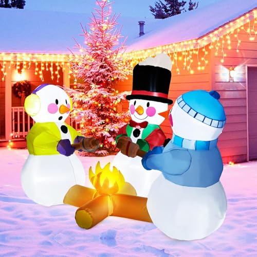 7ft Inflatable Snowman Christmas Yard Decoration with LED Lights E2441