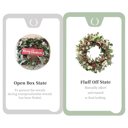 idyllic 22 Inch Artificial Christmas Wreath with Red Berry for Front Door C41701