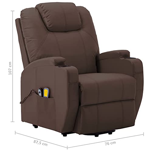 vidaXL Electric Power Lift Massage Chair with Vibration, Black Faux Leather N279187