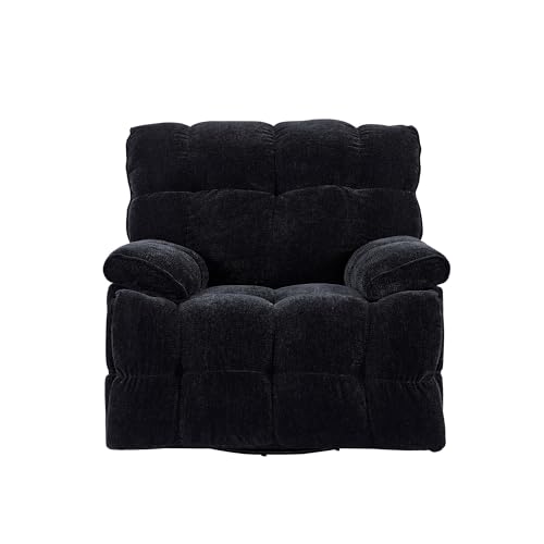 Oversized Rocker Recliner Chair with Breathable Velvet Fabric, Cream White Y969206