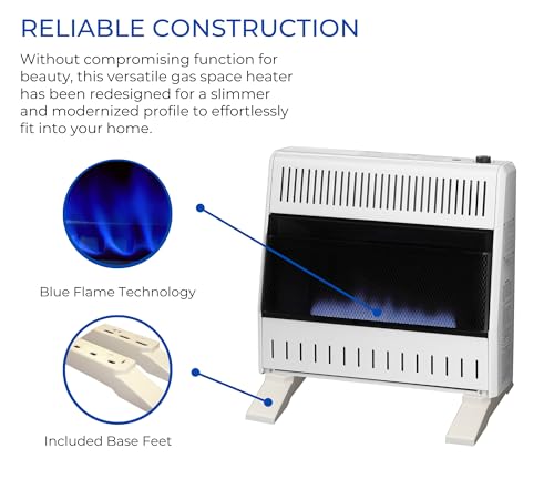 ProCom ML300HBA-B Ventless Liquid Propane Blue Flame Heater with Base Feet K420