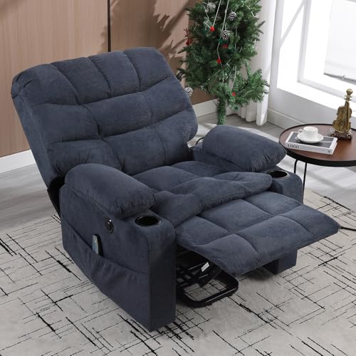 Phoenix Home Large Power Lift Recliner with Massage and Heat for Elderly, Brown O77713
