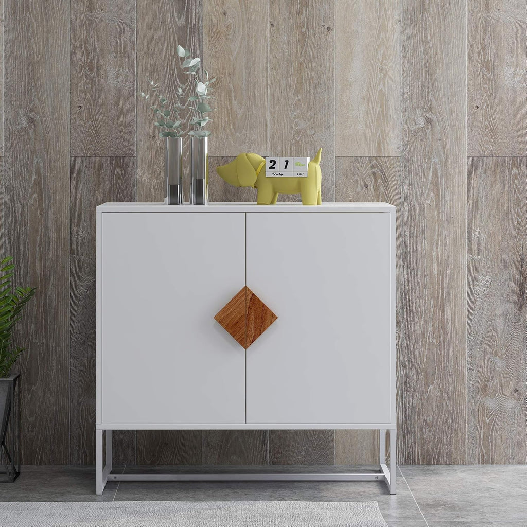 GIA Home Furniture Series Modern Solid Wood Kitchen Buffet Cabinet with 2 Doors, White, 32 Inch M688489