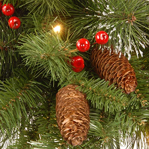 National Tree Company 30 in Pre-Lit Crestwood Spruce Artificial Christmas Wreath with Clear Lights G9281