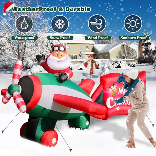 8 FT Christmas Inflatable Santa Claus with Gift Bag and LED Lights for Yard Outdoor Decor M3530