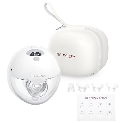 Momcozy M5 Hands-Free Wearable Breast Pump, Double-Sealed Flange, 3 Modes & 9 Suction Levels, 24mm, 2-Pack Quill Gray Z371714