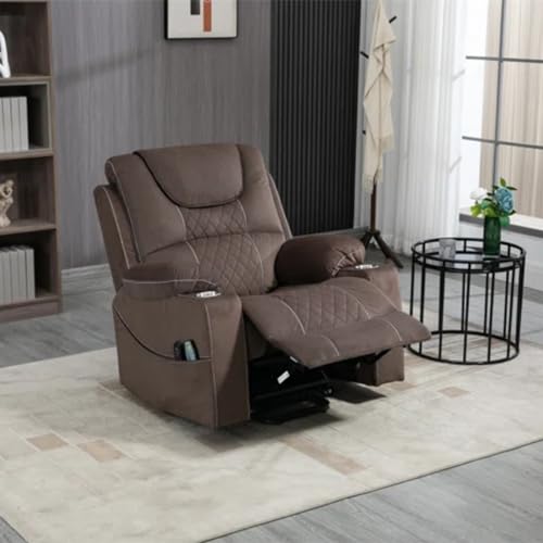 Lift Chair Recliner with Massage and Heat, Heavy Duty for Seniors, Brown V12888