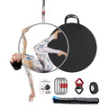 Aerial Hoop Set - Professional Aerial Lyra Hoop Equipment - Fully Strength Tested 500lbs Aerial Ring with Rigging Kit, Tape, Storage Bag