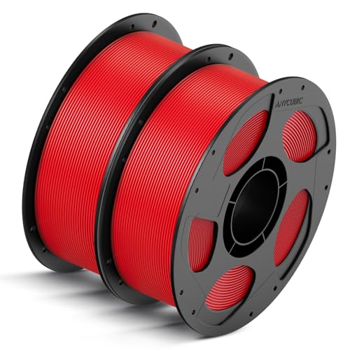 ANYCUBIC High Speed 3D Printer Filament 1.75mm Bundle, Rapid PLA, 2KG Blue + Bright Red B284