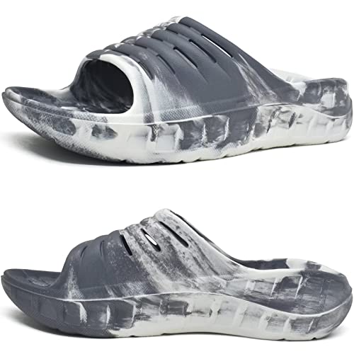 KuaiLu Men's Recovery Sandals Orthotic Cushion Open Toe Sport Slides D332788