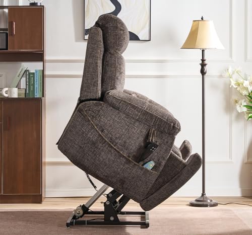Lift Chair Recliner with Massage and Heat, Heavy Duty for Seniors, Brown V12888