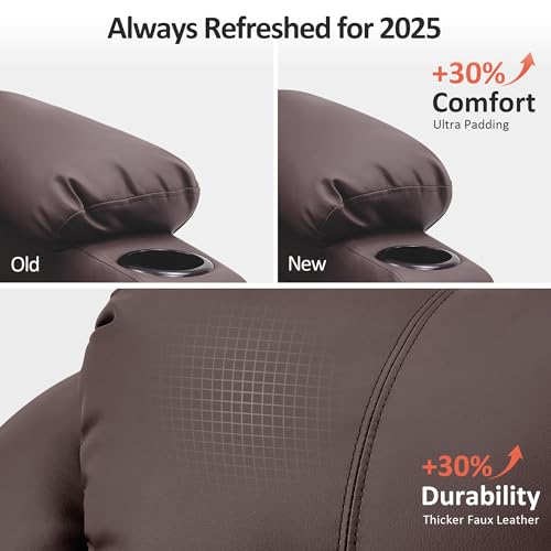 MCombo Power Lift Recliner Chair for Elderly with Heat and Massage, Faux Leather, Black V60394