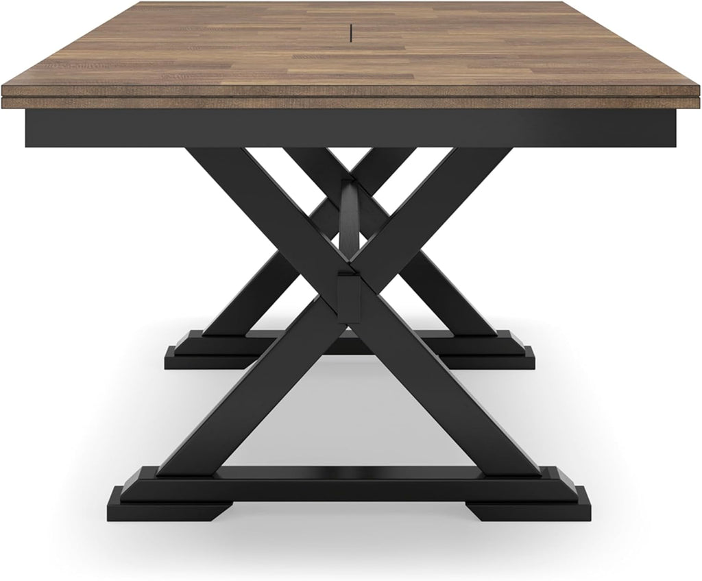 Signature Design by Ashley Wildenauer Dining Extension Table, 78" W x 40" D x 30" H, Black & Dark Brown O936