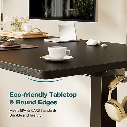 Adjustable Height Electric Standing Desk 55x24 Inch Black W5266