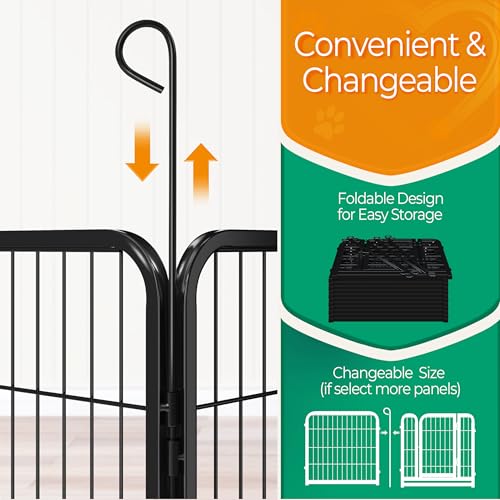 Yaheetech Dog Playpen Outdoor 40 Inch 8 Panels Metal Pet Fence I4784