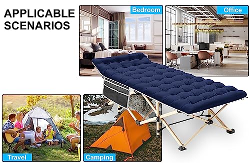 Camping Cot with Mattress, Portable Folding Bed with Carry Bag for Adults C4766