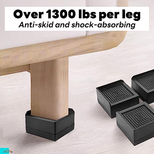 BTSD-home Furniture Risers 1.5 Inch Bed Lifts Table Leg Extenders 4 Pack Black O8138