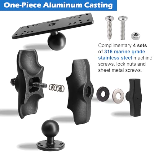 Aluminum Fish Finder Mount with 1.5" Ball, Medium Arm for Boat N9307