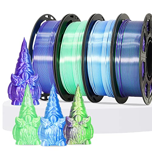 MIKA3D Bicolor Silk PLA 3D Printer Filament Bundle, 1.75mm, 6 Spools V5573
