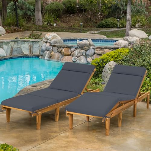 Chaise Lounge Cushion 72x21x3 Inch Set of 2 Outdoor Patio Cream B783089