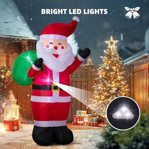 8FT LED-lit Inflatable Santa Claus Outdoor Christmas Decoration O93080