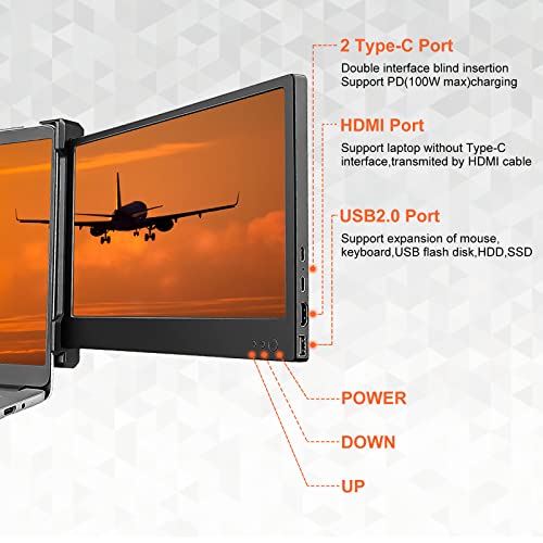 Laptop Screen Extender 15.6" Portable Monitor with 120% sRGB, FHD IPS & USB to HDMI Hub L477181