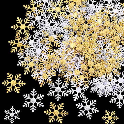 1600 Pieces 3 Size Snowflake Glitter Confetti for Christmas Party Table Decor P404201