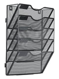 Hanging Wall File Organizer 3 Pocket, Wall Mounted Mail Document Holder Paper Storage Rack, Wall Organization for Office Home Classroom, Black