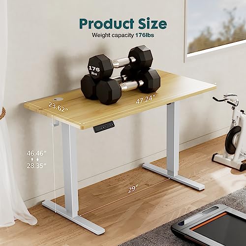 Adjustable Height Electric Standing Desk 55x24 Inch Black W5266