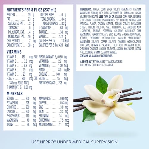 Nepro Nutrition Shake for Dialysis, Vanilla, 8 fl oz, 24 Pack T907