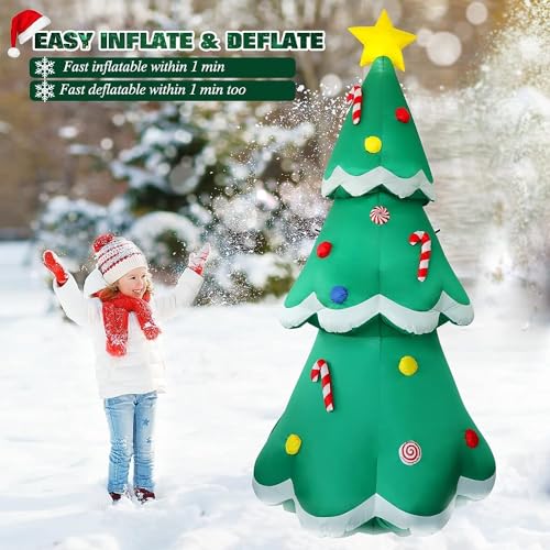 7 FT Christmas Inflatable Santa Claus with LED Lights Indoor Outdoor Decoration F5780