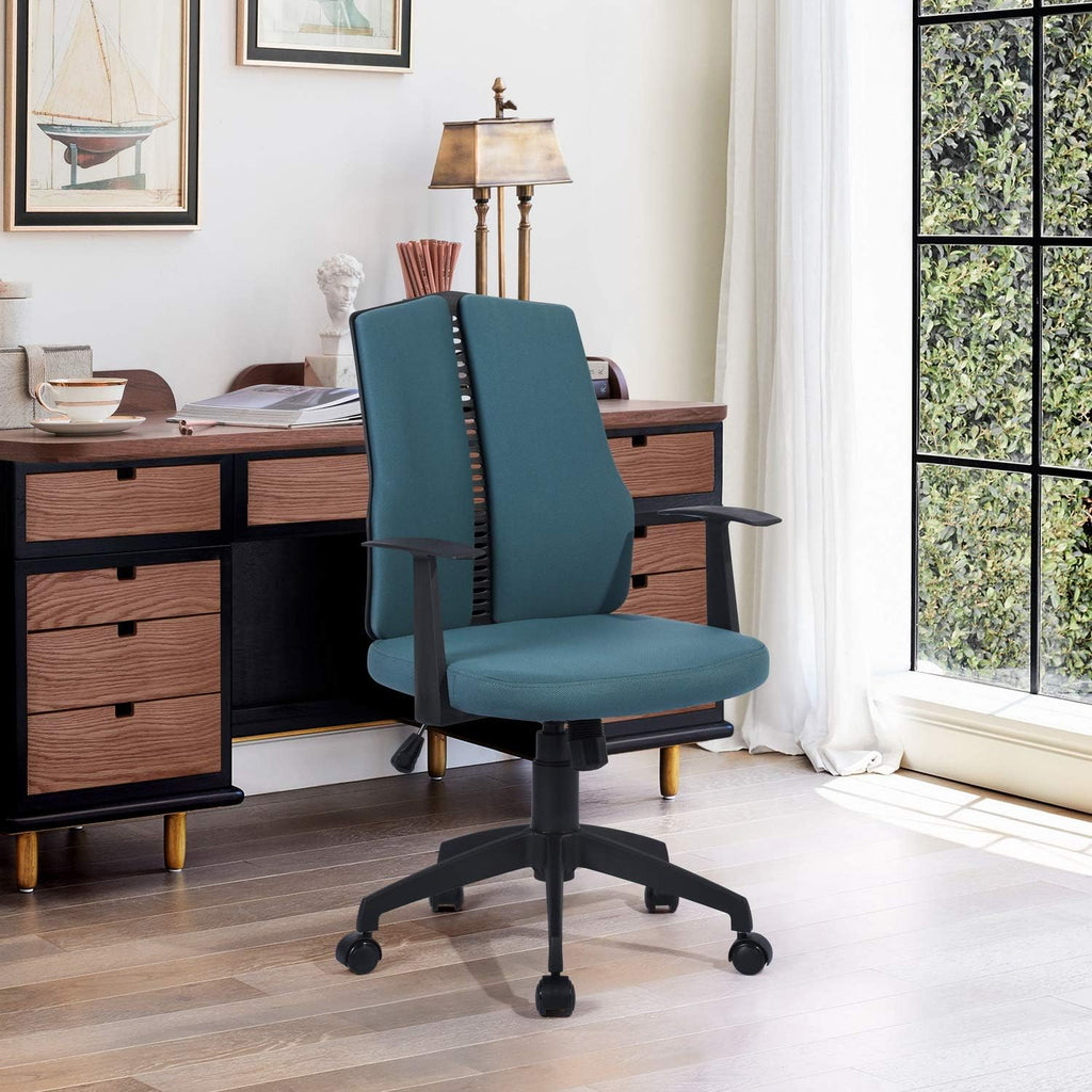 Home Office Ergonomic Desk Swivel Rolling Computer Executive Chair, Dark Blue