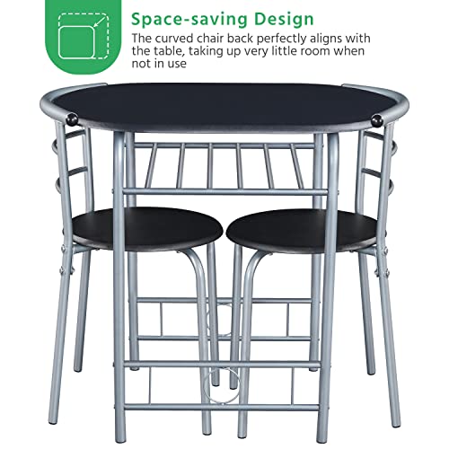 Yaheetech 3-Piece Dining Table Set with 2 Chairs, White X5971