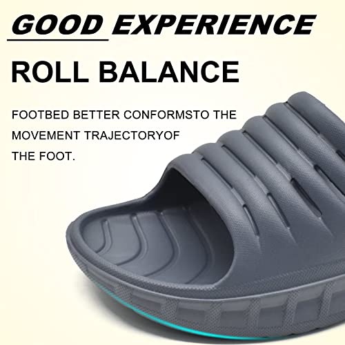 KuaiLu Men's Recovery Sandals Orthotic Cushion Open Toe Sport Slides D332788