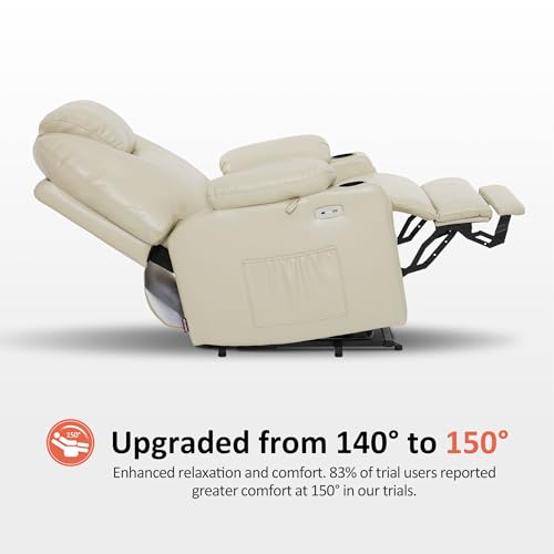 MCombo Power Lift Recliner Chair for Elderly with Heat and Massage, Faux Leather, Black V60394