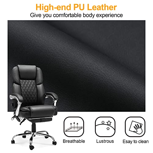 HOMREST Executive Ergonomic Office Chair with Massage and Heat, White N876