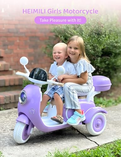 Kids Electric Motorcycle 3-Wheel 12V Ride On Scooter for Girls Ages 3-6 Pink Z596