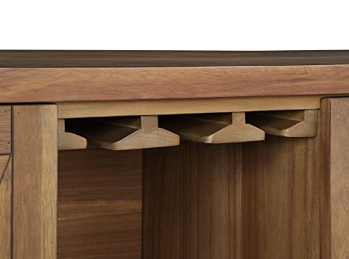 Server, Gray Fabric, Rustic Brown & Oak Finish W463609