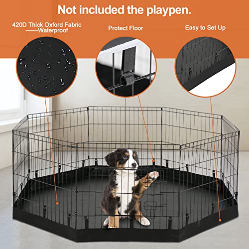 PJYuCien Dog Playpen - Metal Foldable Exercise Pen with Bottom Pad for Small Medium Pets C352