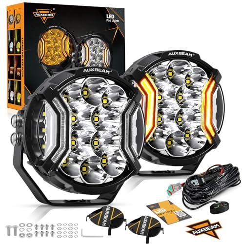 Auxbeam V-MAX Series 72W LED Pod Driving Lights with Amber DRL M188641