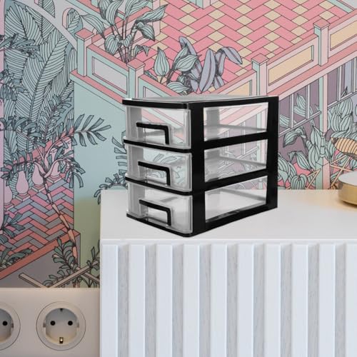 Angoily 4 Drawer Desk Organizer, Plastic Storage Box for Office and Bathroom D28845