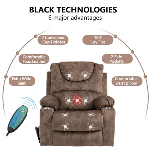Power Lift Chair Recliner with Massage and Heat for Adults, Dual Motor H2507