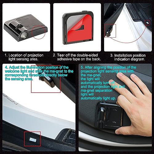 2PCS Car Door Projector Lights, LED Welcome Light for Cars Trucks SUVs H191427