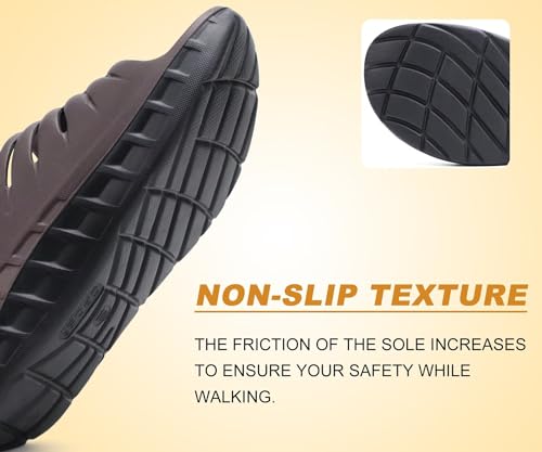 KuaiLu Men's Recovery Sandals Orthotic Cushion Open Toe Sport Slides D332788